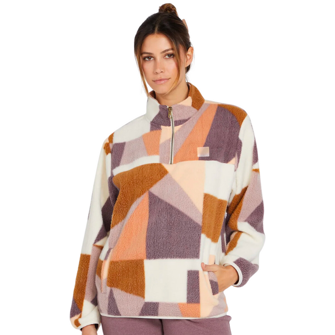 Womens Pheeling It Mock Neck Sweatshirt Multi