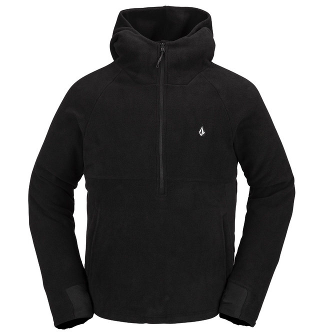 Polar Half-Zipped Fleece Hoodie Black