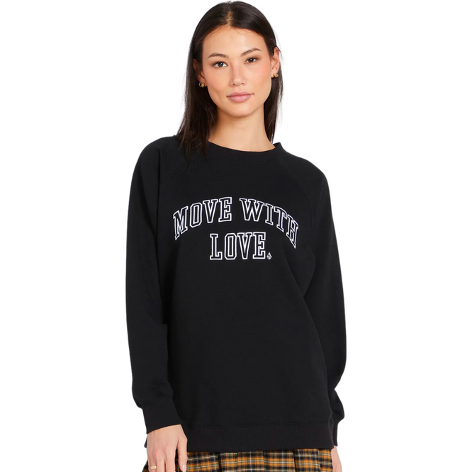 Womens Dede Boyfriend Crew Sweatshirt Black