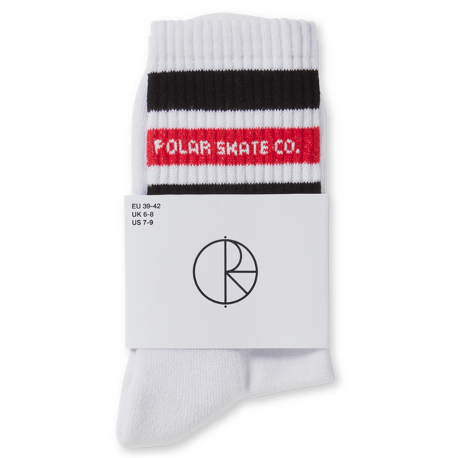 Fat Stripe Socks White/Black/Red