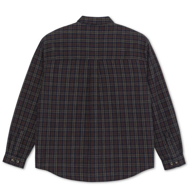 Mitchell LS Shirt Flannel Navy/Brown