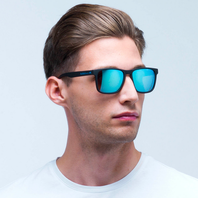 Leap 003P Sunglasses Black/Smoke Ice Blue Mirror