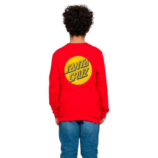 Kids Shadowless Dot Longsleeve T-Shirt Artisinal Red