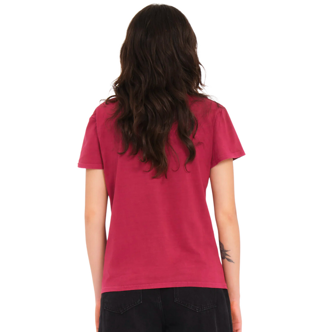 Womens Solid Stone T-shirt Wine