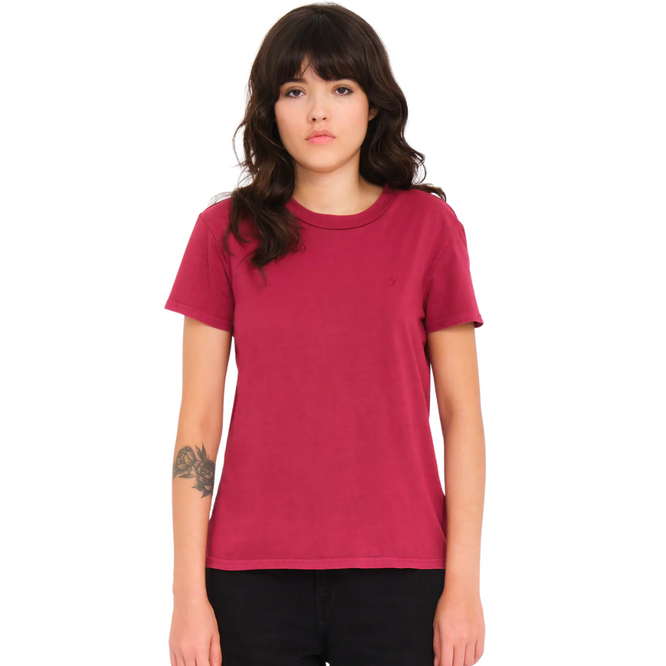 Womens Solid Stone T-shirt Wine