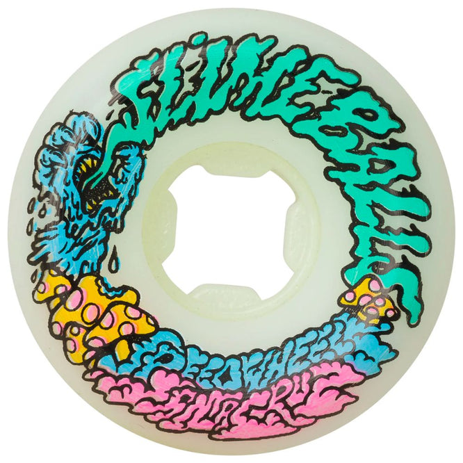 Vomit 2 Mini 97a 54mm White/Teal Slime Ball Skateboard Wheels