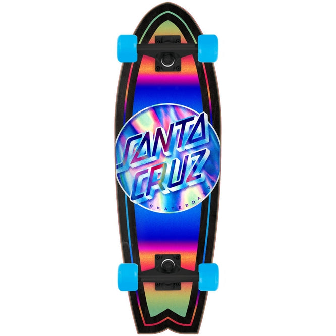 Iridescent Dot Shark 27.7" Black/Blue/Multi Complete Cruiser