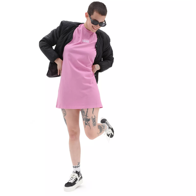 Womens Center Vee Tee Dress Cyclamen Pink
