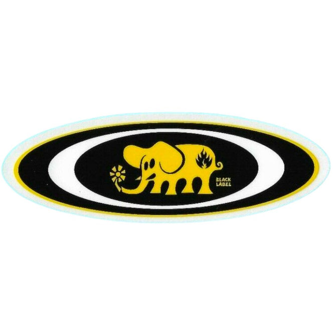 Oval Elephant Sticker White