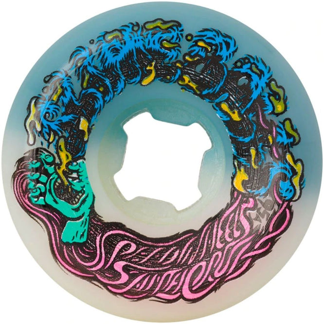 Hairballs 50-50 White/Teal 54mm 95a Skateboard Wheels