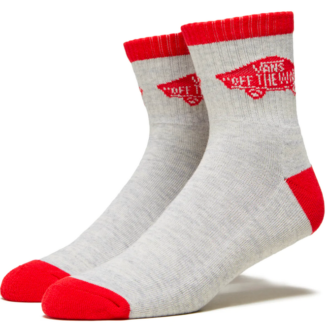Art Half Crew Socks Ash Heather/Red