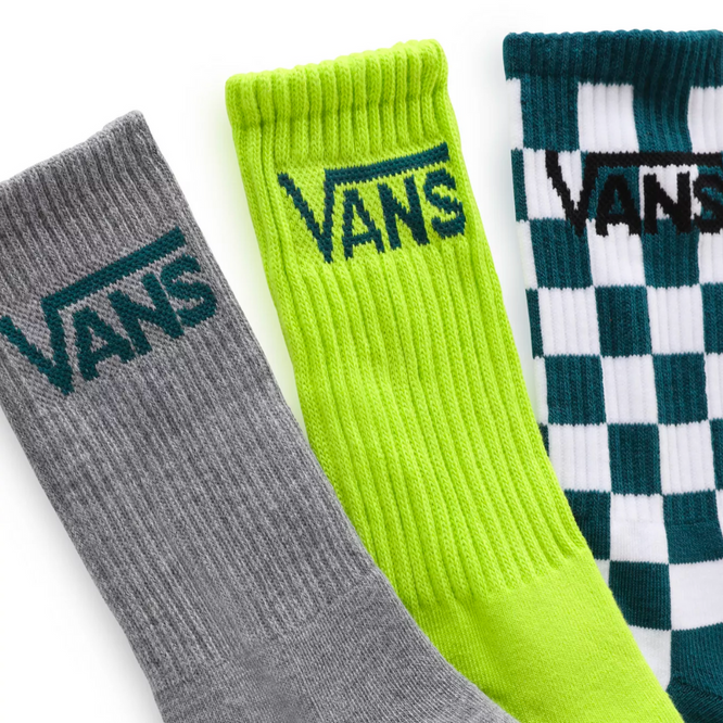 Kids Classic Crew Socks 3 Pack Lime Punch