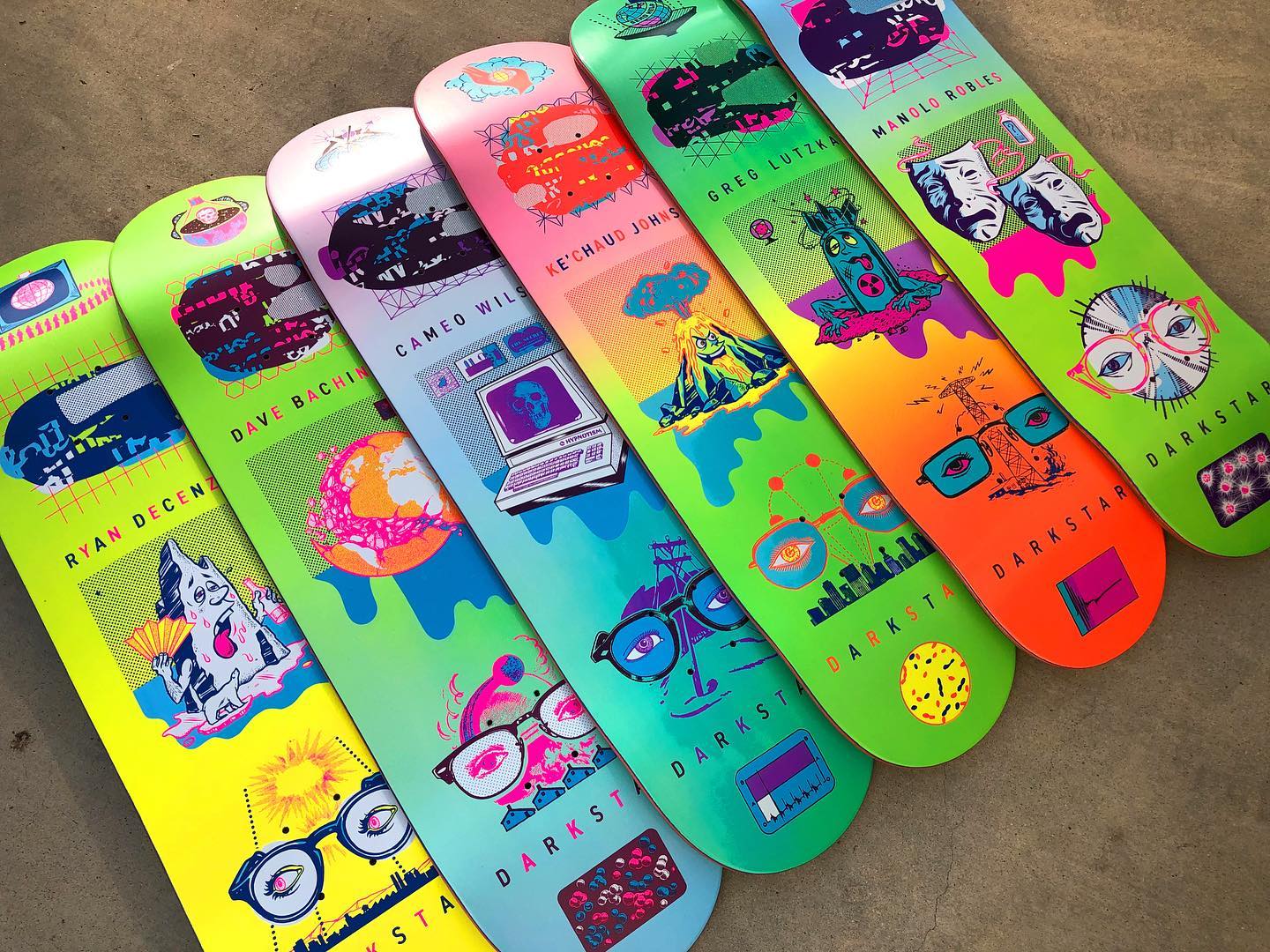 New Abnormal R7 Kechaud Pink/Green 8.125" Skateboard Deck