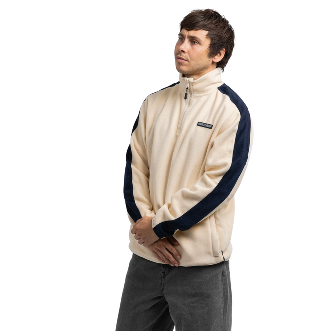 Fast Times 1/4 Zip Fleece Oat/Navy