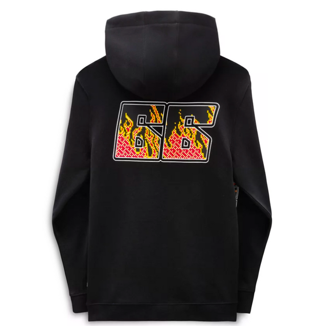 Kids Digi Flames Hoodie Black