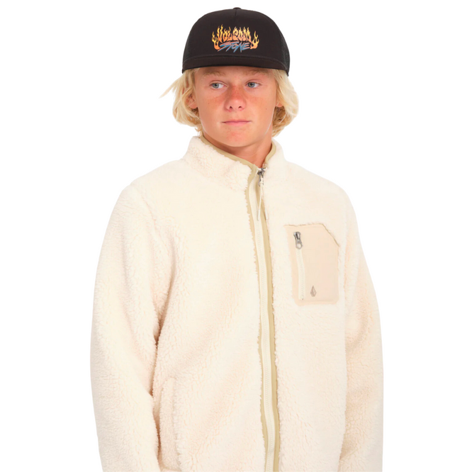 Kids Muzzer Fuzzar Zip Sherpa Sweatshirt Dirty White