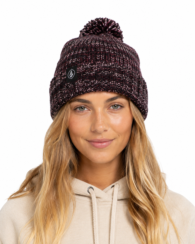 Womens Chevron Beanie Scarlet