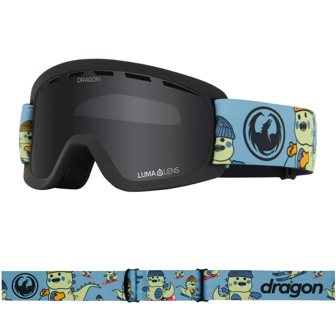 Kids Lil D Kaiju/LumaLens Dark Smoke Snowboard Goggles