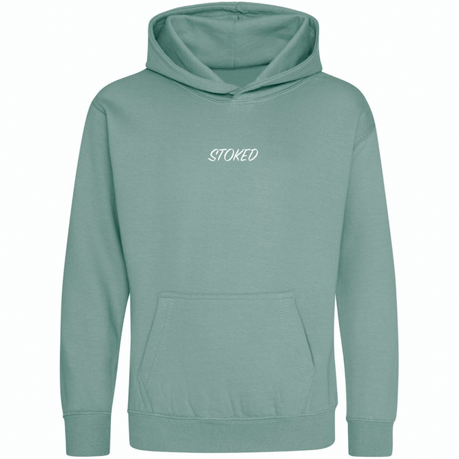 Kids Lightweight Script Hoodie Dusty Green