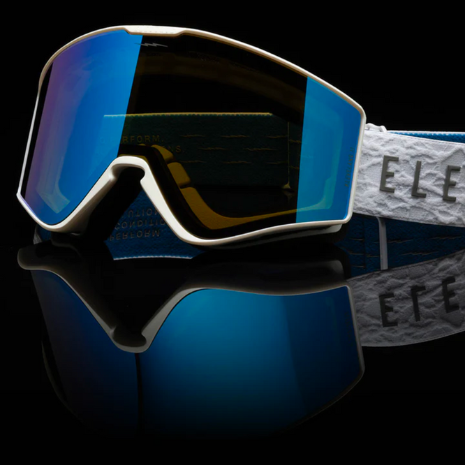 Kleveland II Matte White Neuron + Moss Blue Lens Snowboard Goggles