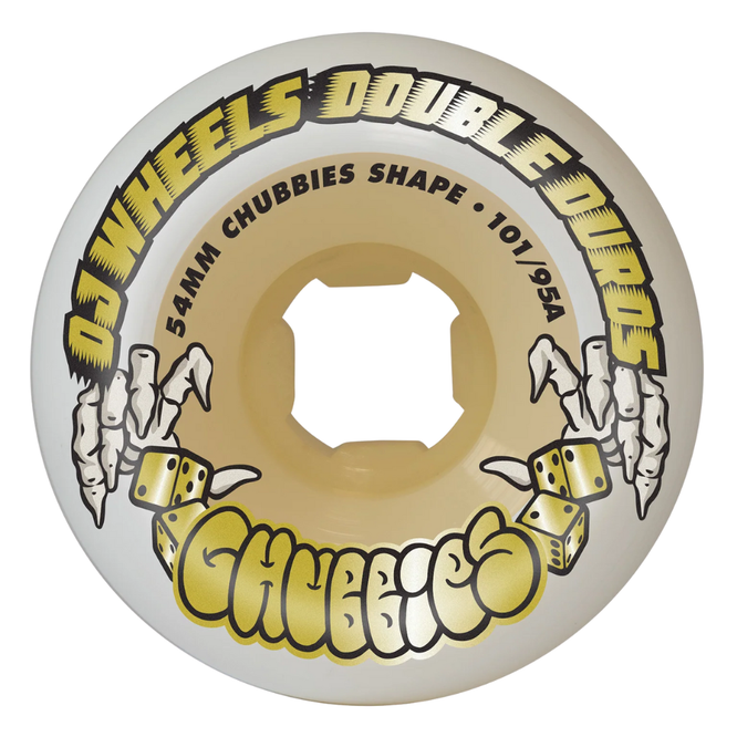 Double Duro White Chubbies 56mm 99a/95a Skateboard Wheels