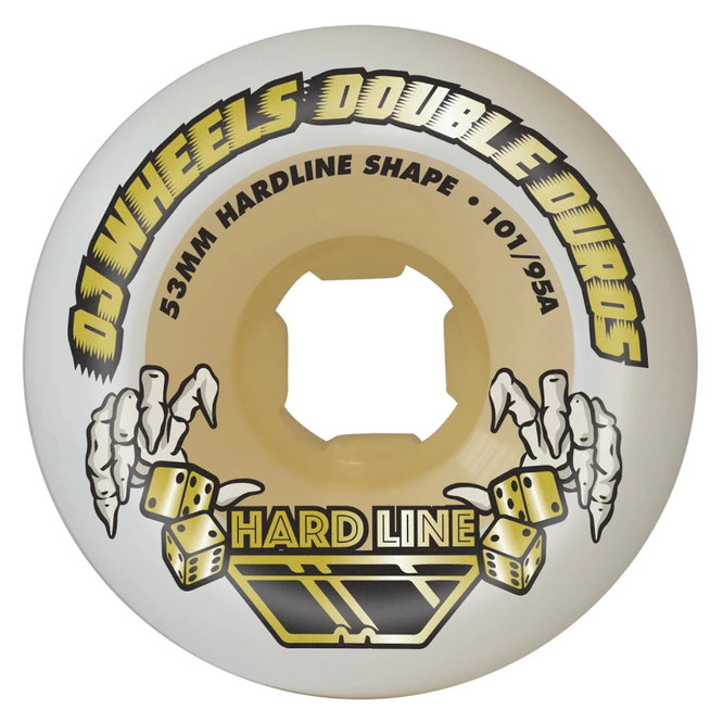 Double Duro White Hardline 54mm 101a/95a Skateboard Wheels