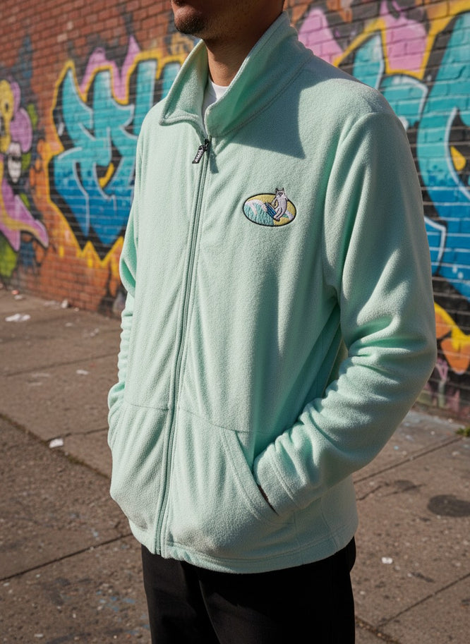 Paradise Terry Cloth Zip Up Jacket Mint