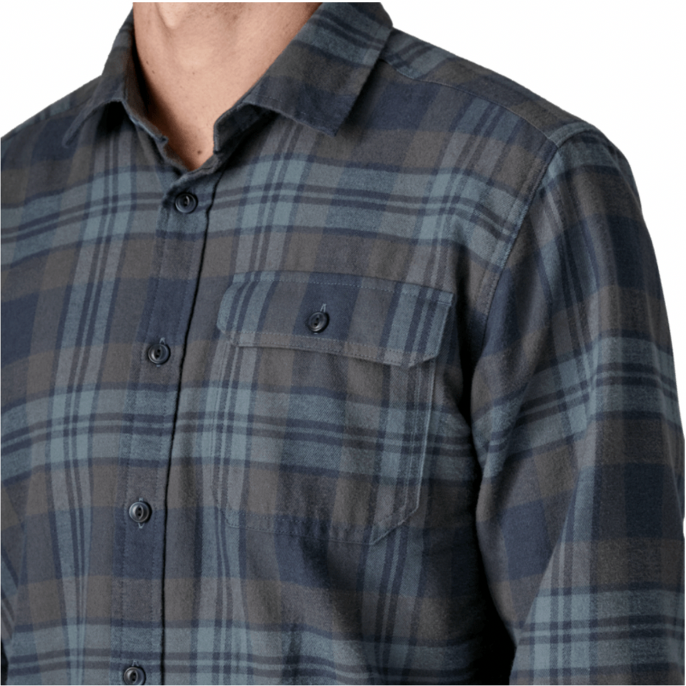 Lightweight Fjord Flannel Long Sleeve Shirt Paw Smolder Blue