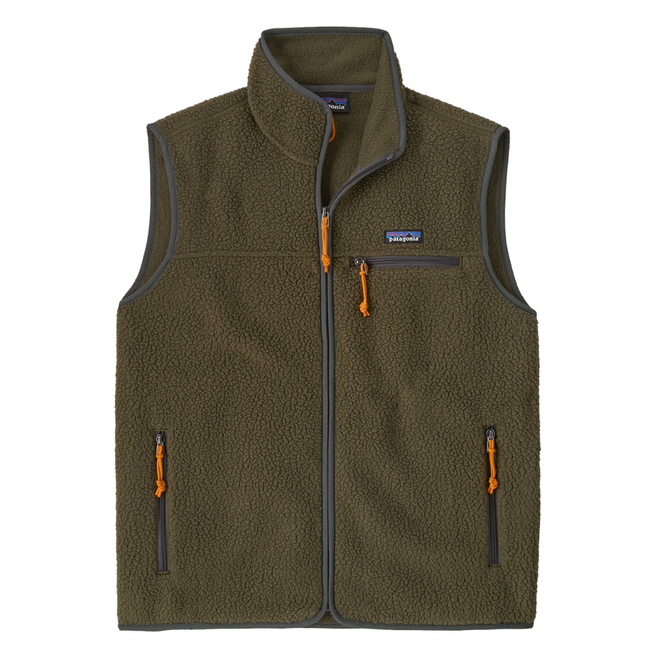 Retro Pile Fleece Vest Basin Green