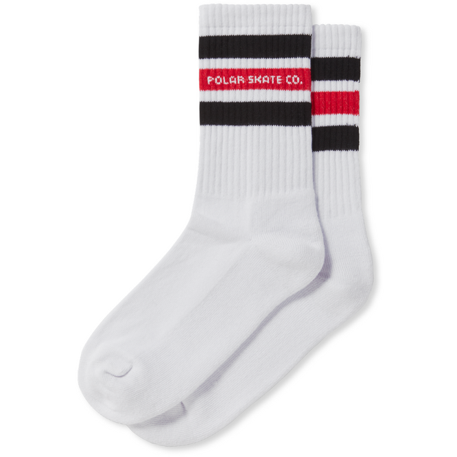 Fat Stripe Socks White/Black/Red