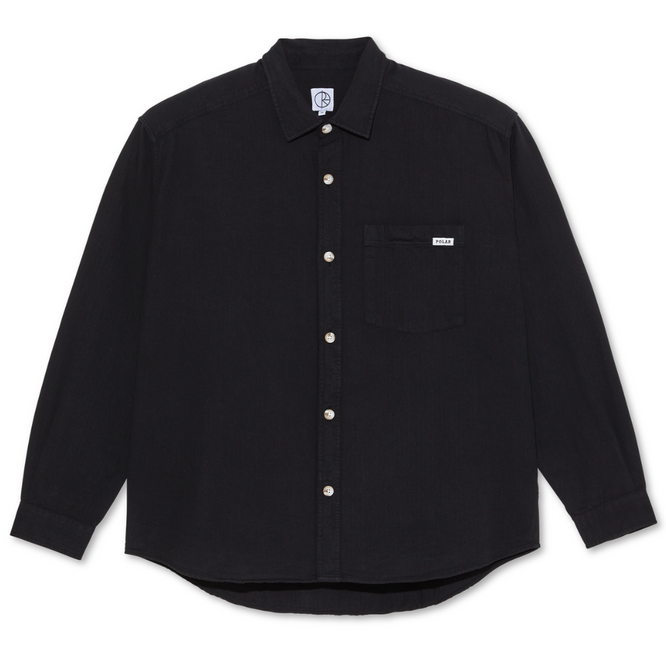 Mitchell Herringbone LS Shirt Black