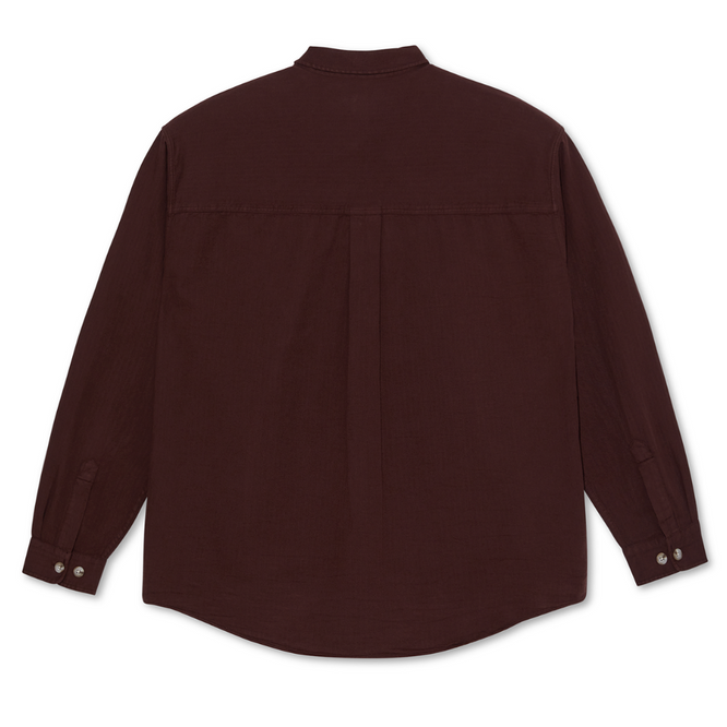 Mitchell Herringbone LS Shirt Wine