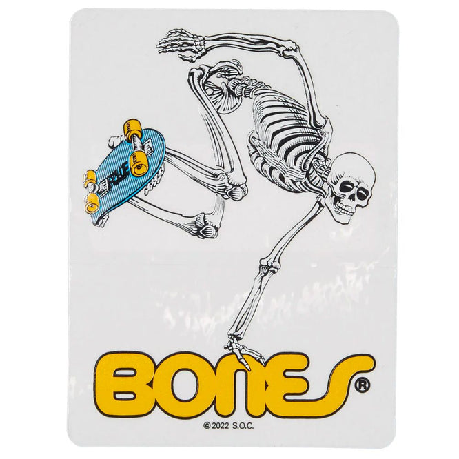 Skateboard Skeleton 4.5" Sticker Clear
