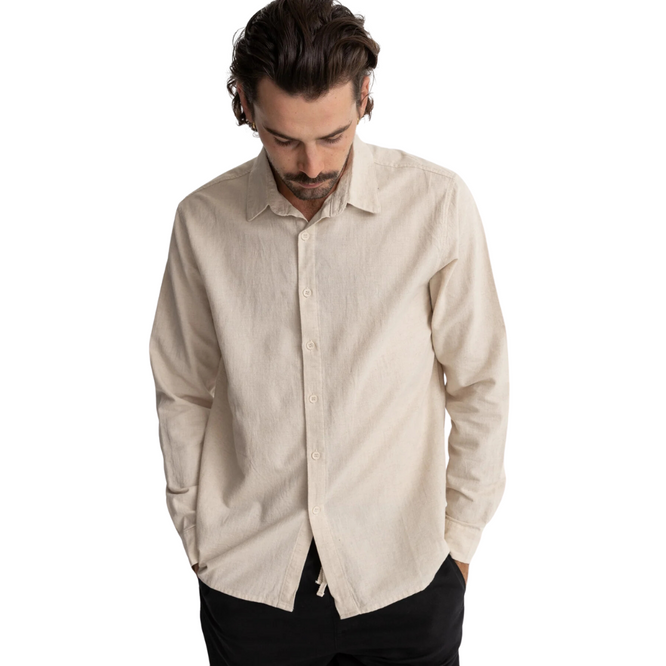 Classic Linen Longsleeve Shirt Sand