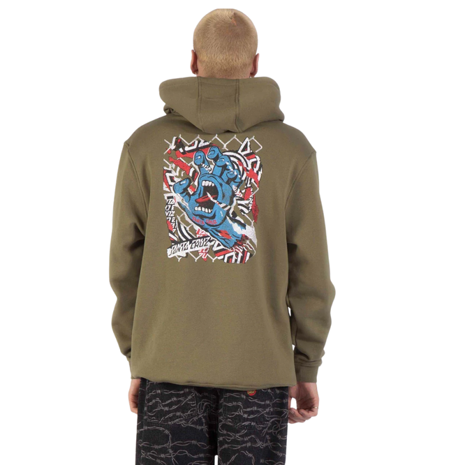 Damaged Hand Hoodie Deep Olive