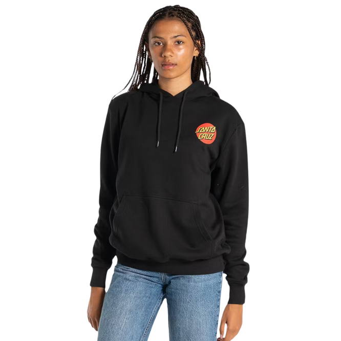 Womens Classic Dot Chest Hoodie Black