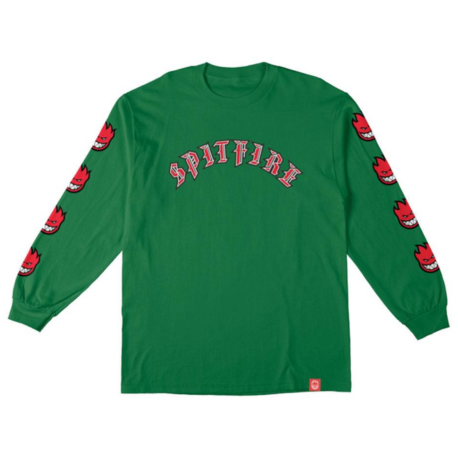 Bighead Fill Longsleeve T-Shirt Kelly Green/Red/White