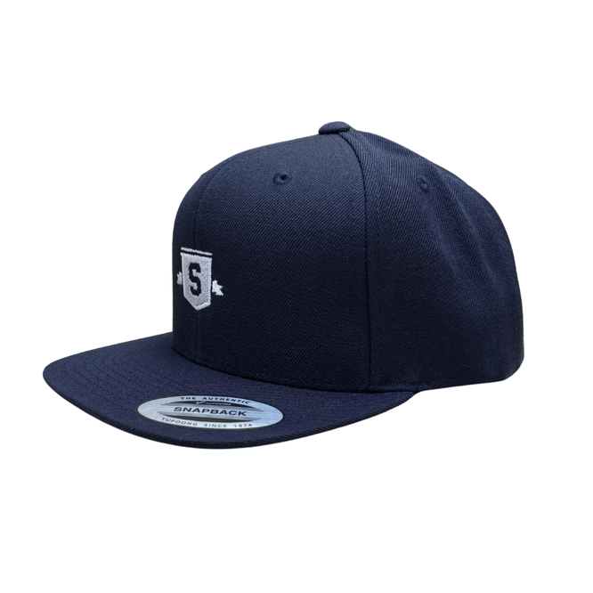 Classic Shield Snapback Cap Dark Navy