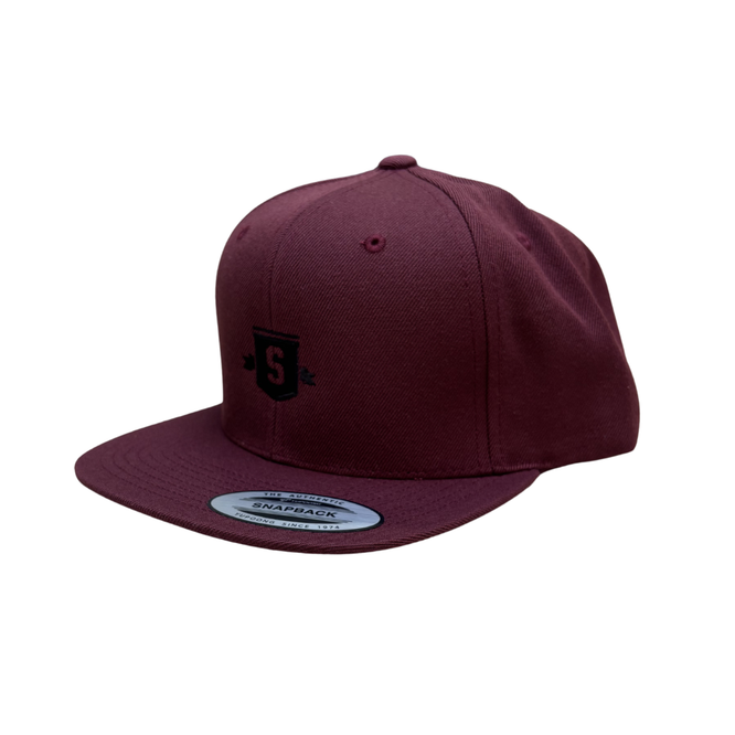 Classic Shield Snapback Cap Maroon