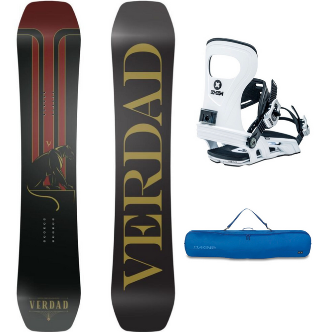 Emperor 159W Snowboard + Joint White Snowboardbindingen + Pipe Snowboardbag Deep Blue 165