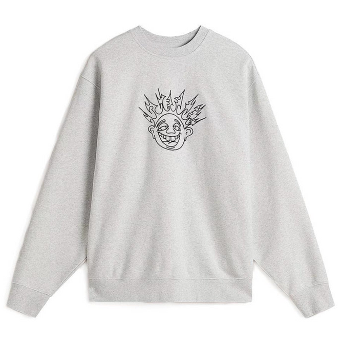 Skate Smile Spike Crew Sweatshirt Ash Heather