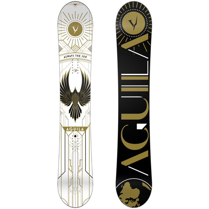 DJ Aguila White Art Deco 2024 Snowboard