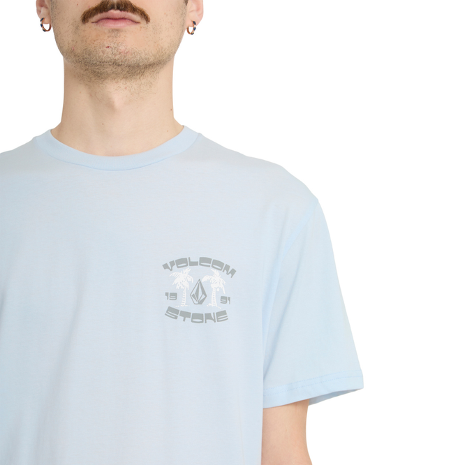 91 Palm Basic T-Shirt Light Blue Acid