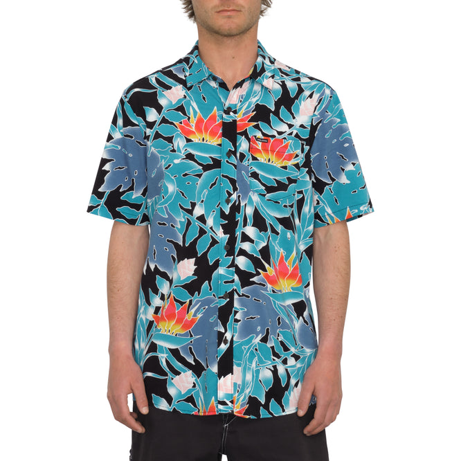 Leaf Pit Floral Shirt Black