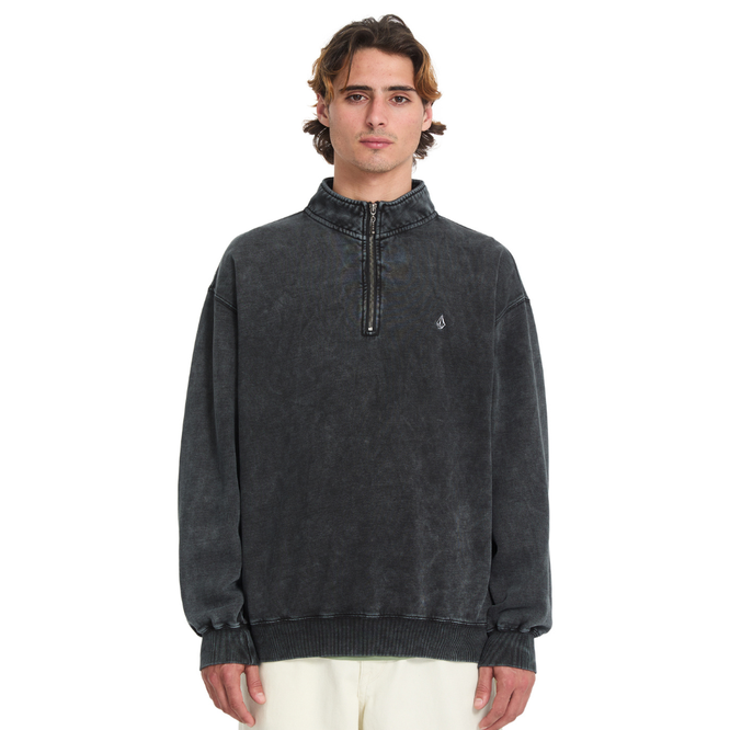 Single Stone 1/4 Zip Sweater Light Acid Black