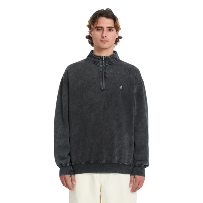 Single Stone Quarter Zip Light Acid Black