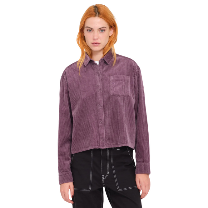 Womens Weellow Cord Shirt Vintage Violet