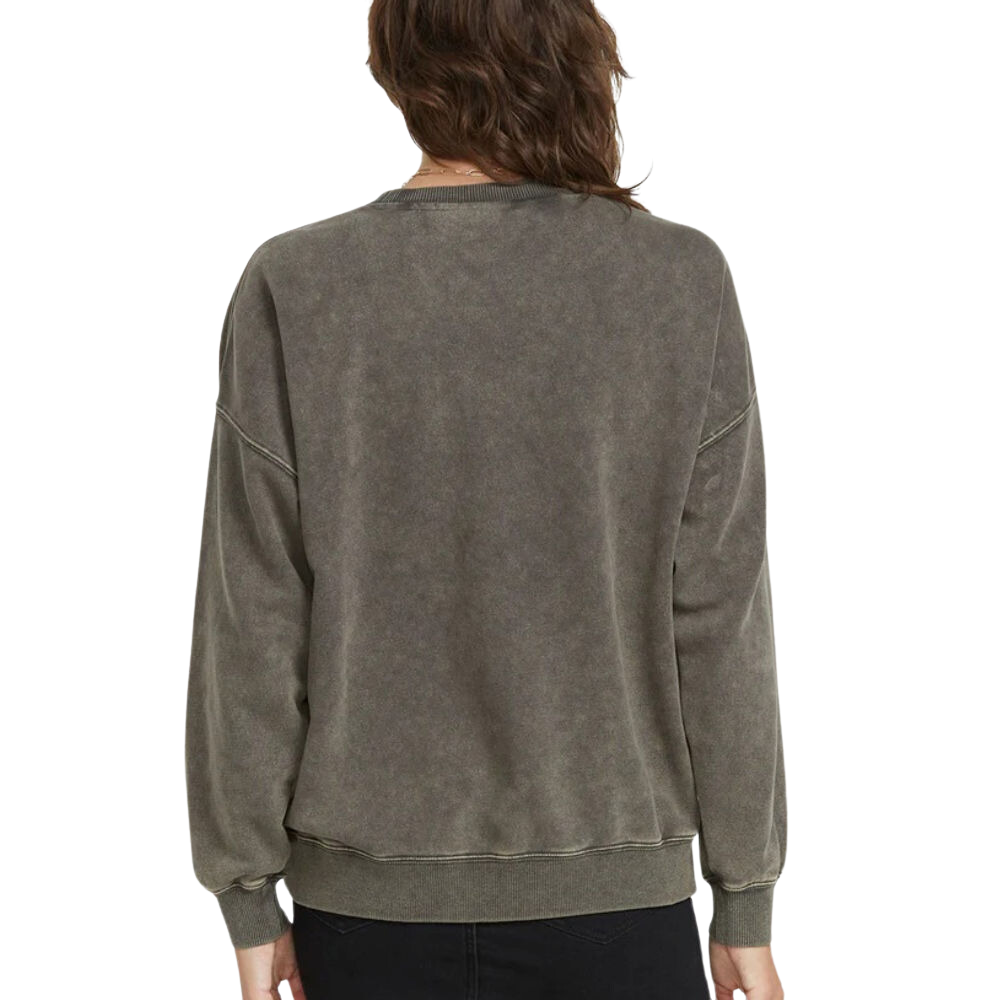 Womens Stone Crew Sweatshirt Vintage Black