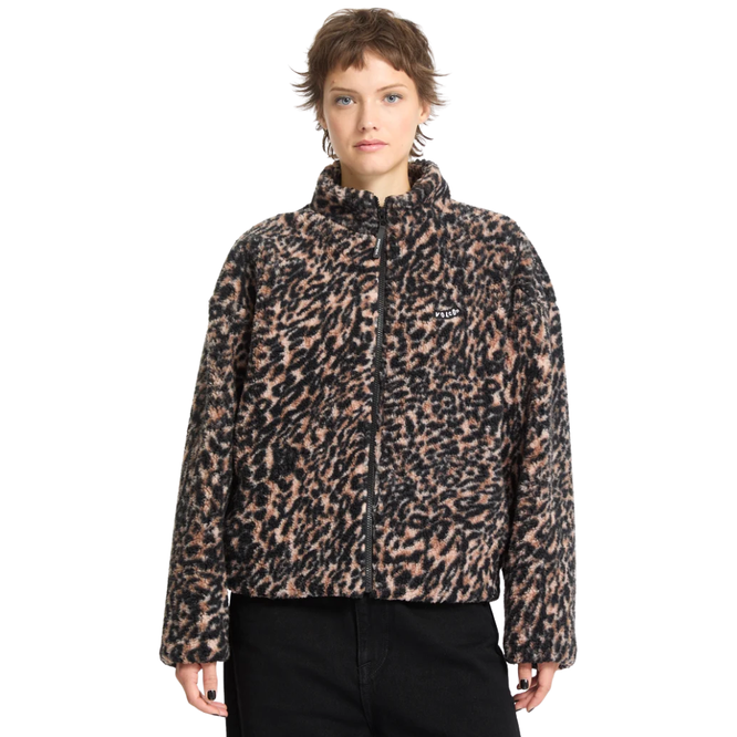 Womens Wylding Out Fleece Sherpa Animal Print