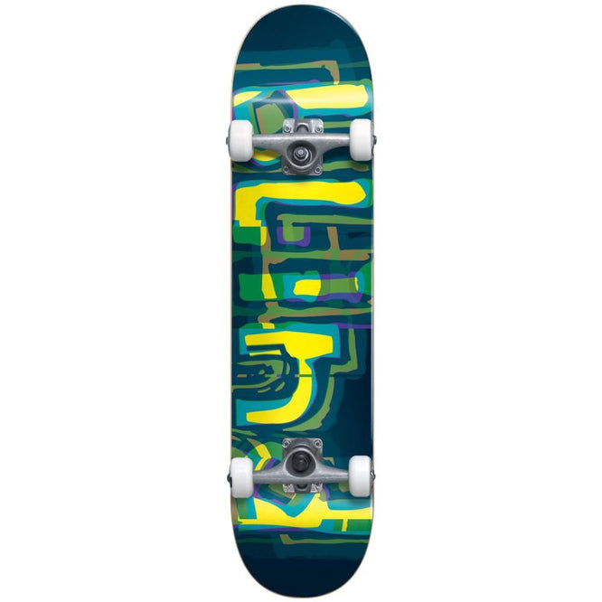 Logo Glitch FP Green/ Yellow 7.875" Complete Skateboard